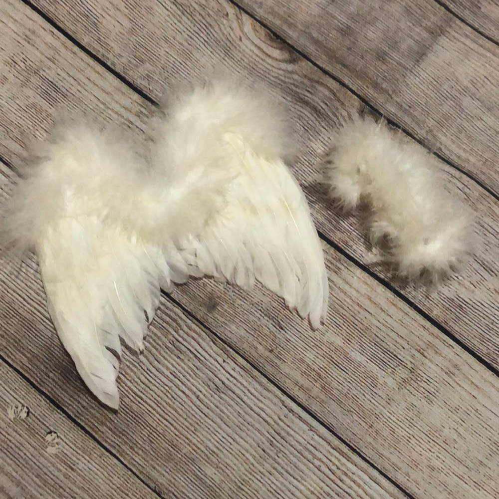 Set of infant prop wings with halo.